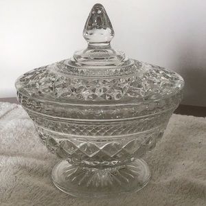 Covered glass compote